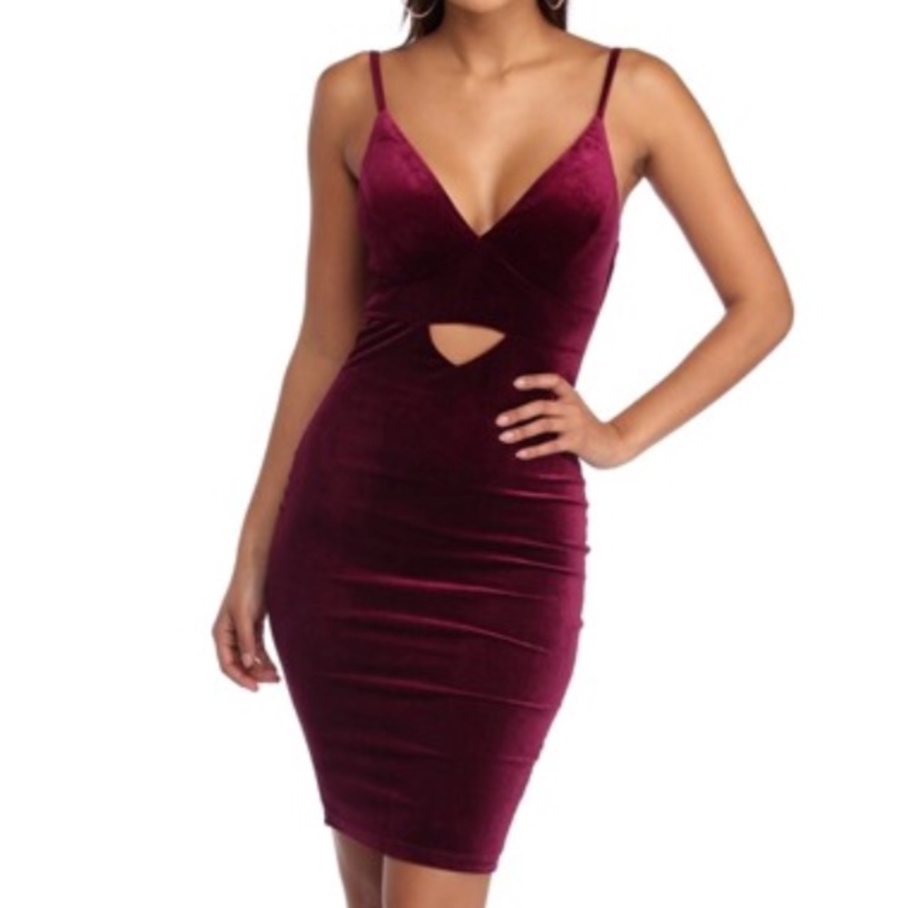 Beautiful Burgundy Velvet Dress